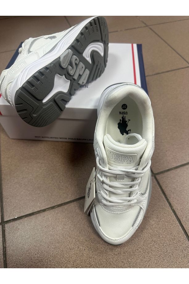 U.S POLO ASSN. KADIN BEYAZ RENK RAHAT KALIN TABAN SNEAKER AYAKKABI HABITA - 4