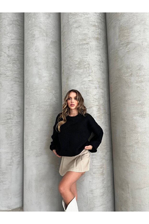 Balon Kol Triko Oversize Kazak - 6