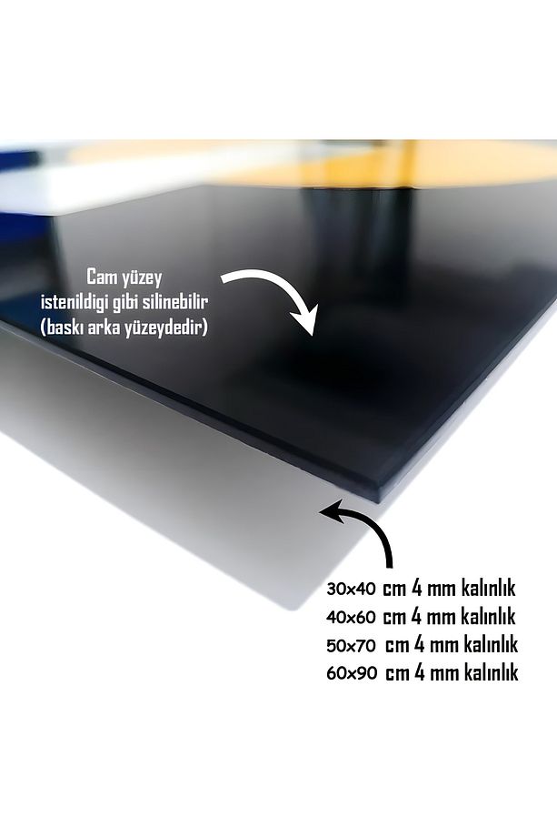 HARİKABİREV|SOFT| KAR DETAYLI DAL MODELİ |ÇERÇEVELİ TEMPERLİ CAM TABLO TEKLİ DİKEY - 4