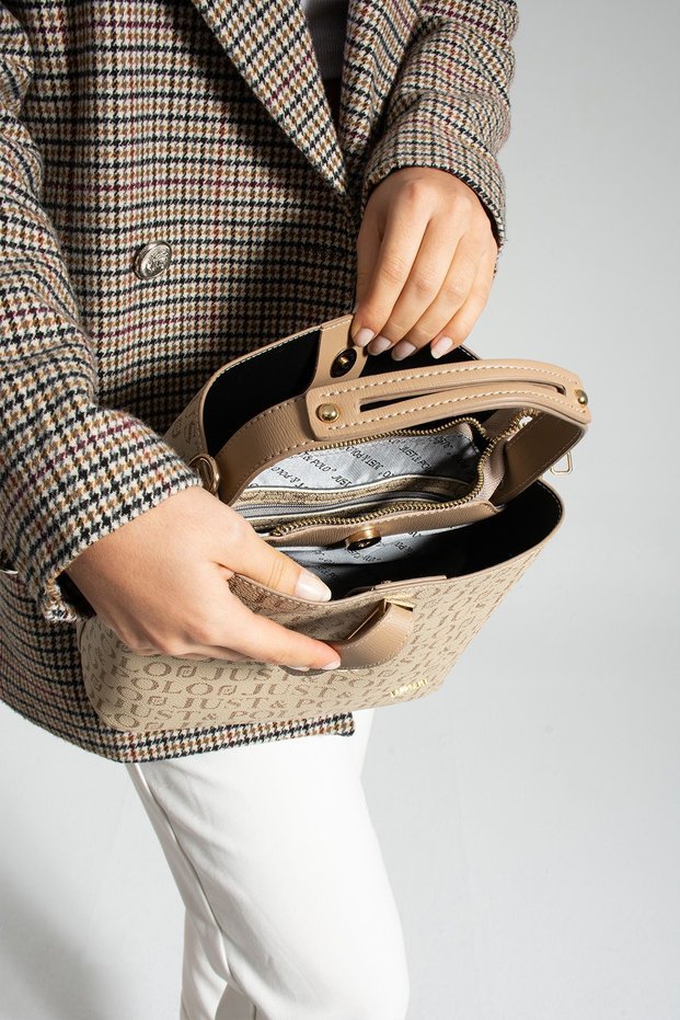 Multi-Compartment Women's Hand and Shoulder Bag with Divider Detail