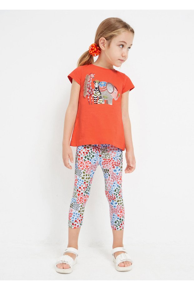 Girl's Summer T-Shirt Tights 2 Li Set 3787
