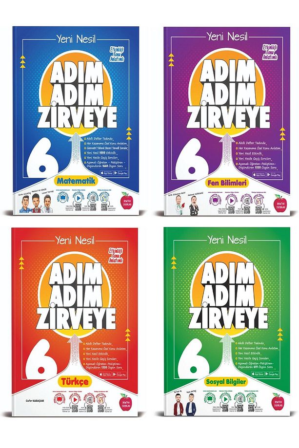 Newton 6. Sınıf Matematik Fen Türkçe Sosyal Adım Adım Zirveye Soru Bankası 4 Kitap - 1