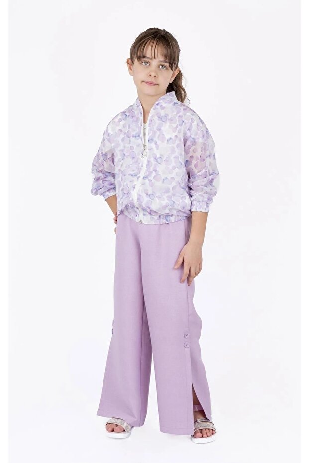Girl's Lilac Slit Pants 14206