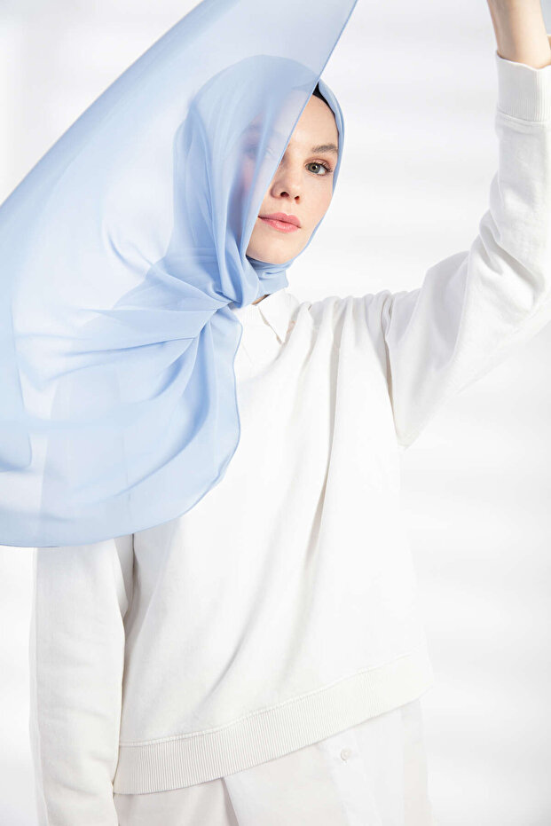 Chiffon Baby Blue Shawl
