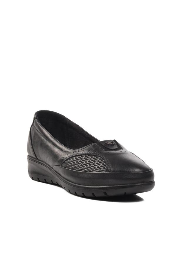 7474 Black Genuine Leather Women's Casual Shoes