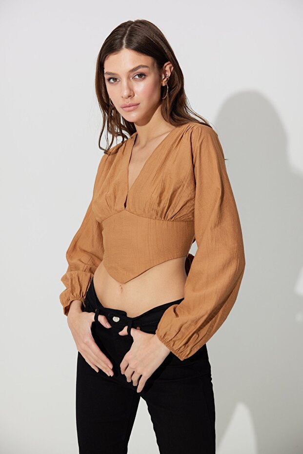 Camel Backless Bustier - 5