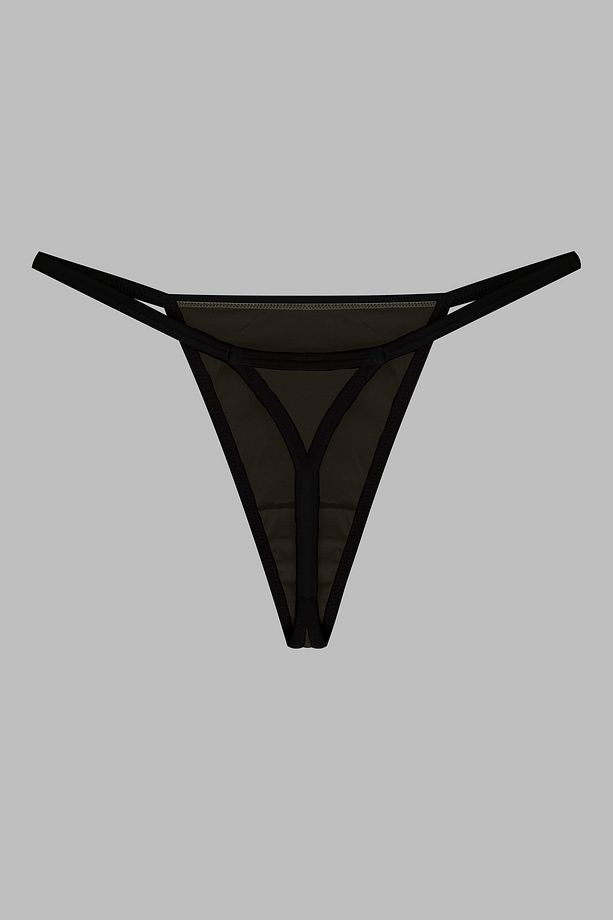 Kadın, Thong String, 3'lü, Pudra, Pembe, Siyah - 7