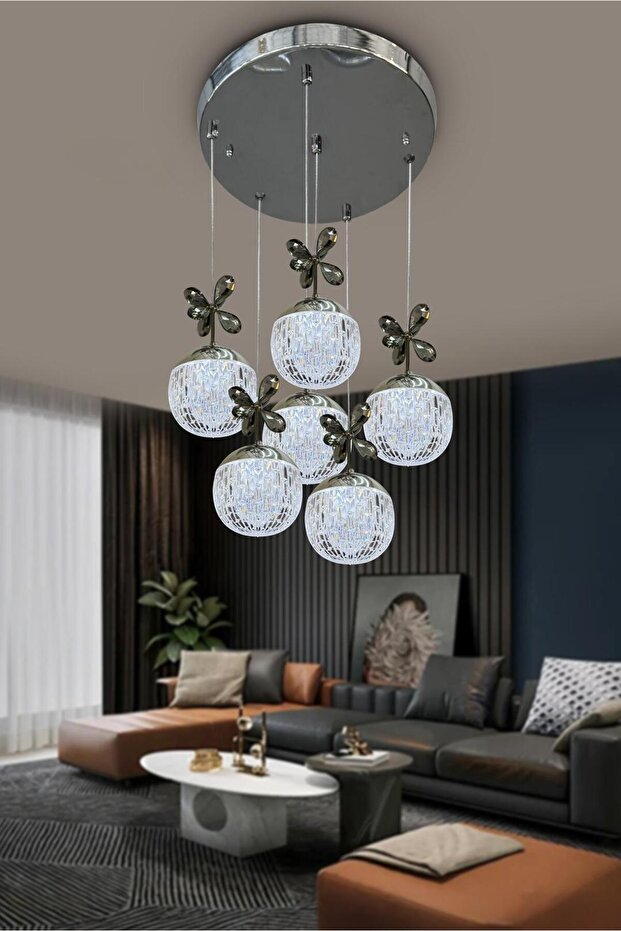 Modern Sarkıt Cam 6 Top Led - 3