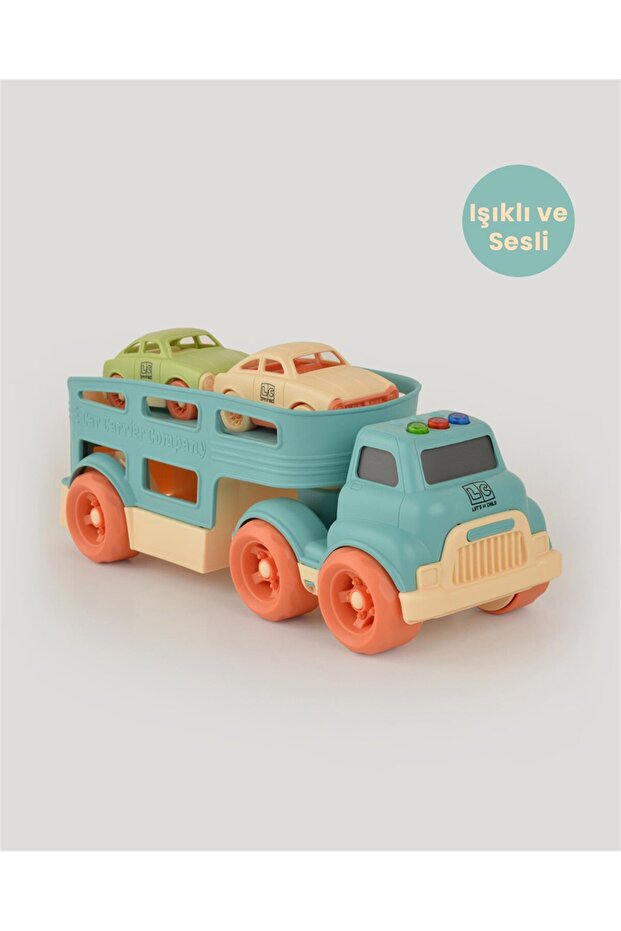 let's be child Turkuaz Sesli ve Işıklı Taşıyıcı Tır