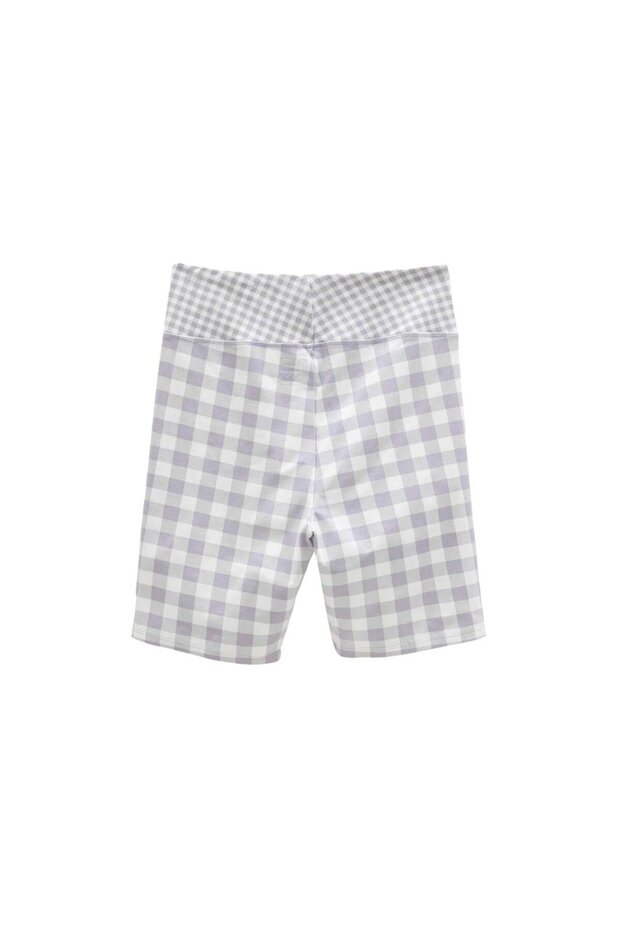 Mixed Up Gingham Mor Şort - 3