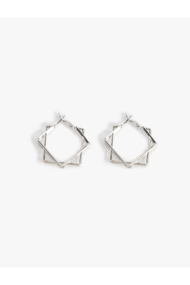 Geometric Steel Hoop Earrings