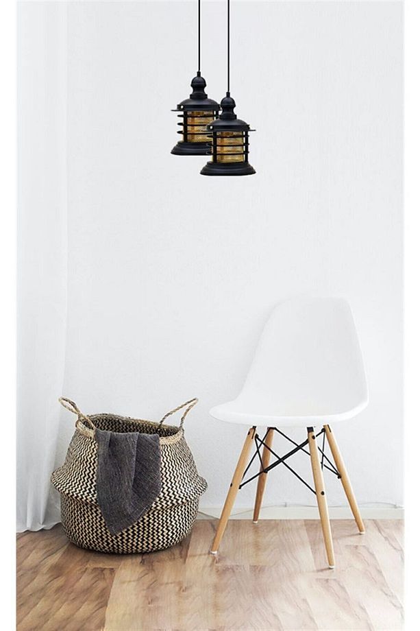 Siyah Vintage Avize Tekli Modern Dekoratif Sarkıt Lamba Salon Kafe Mutfak Showroom Otel Bar - 4