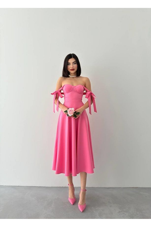 Sindirella Midi Atlas Elbise - 5