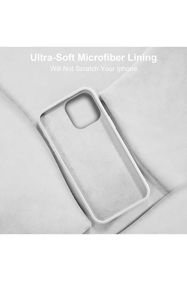 غطاء ناعم من السيليكون متوافق مع هاتف iPhone 15 PRO MAX مصنوع من الألياف الدقيقة المقاومة للخدش (أبيض) - 2