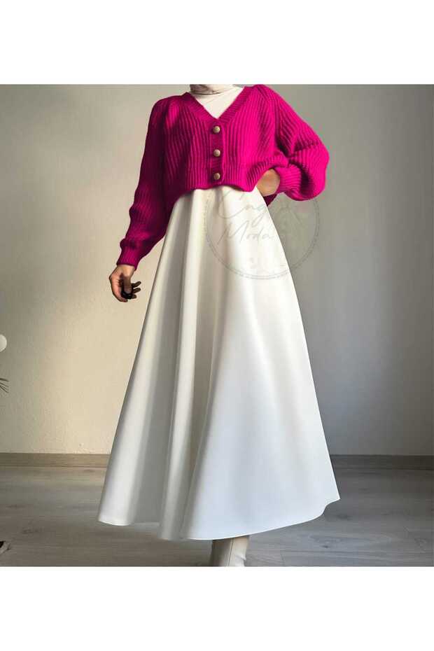 Puff Scuba Skirt Flared Model