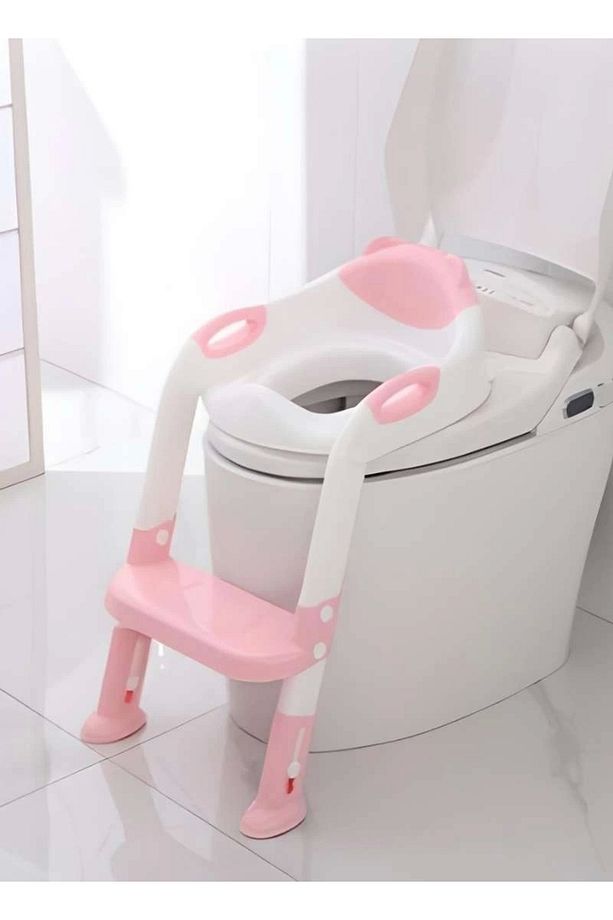 Softy Merdivenli Tuvalet Adaptörü - Çocuğunuz İçin Güvenli ve Konforlu Tuvalet Eğitimi Pembe - 1