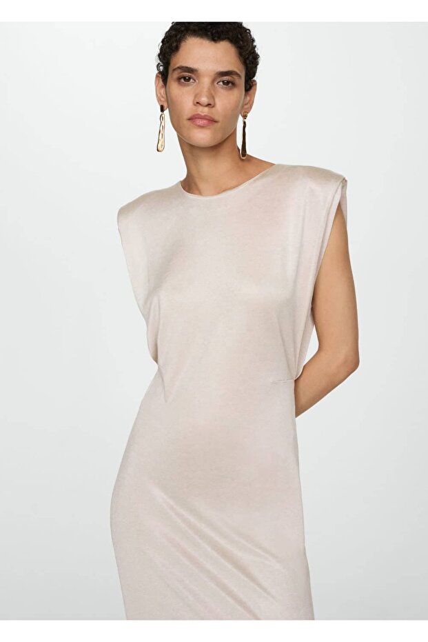 Vatkalı Triko Elbise - 1