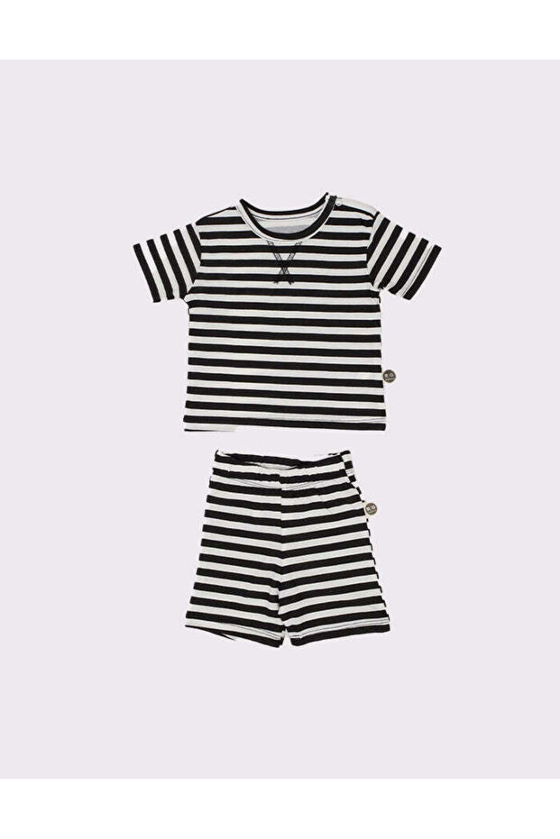 Baby Cotton Striped Shorts Set