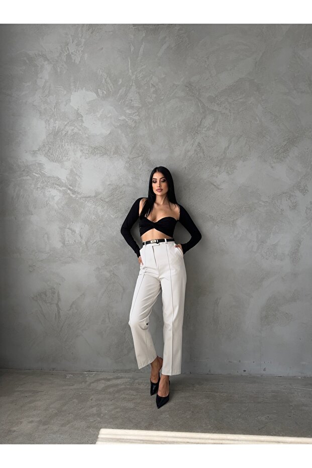 بنطلون كتان قالب كامل - 7