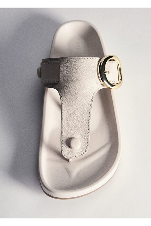 Tokalı deri sandalet - 3