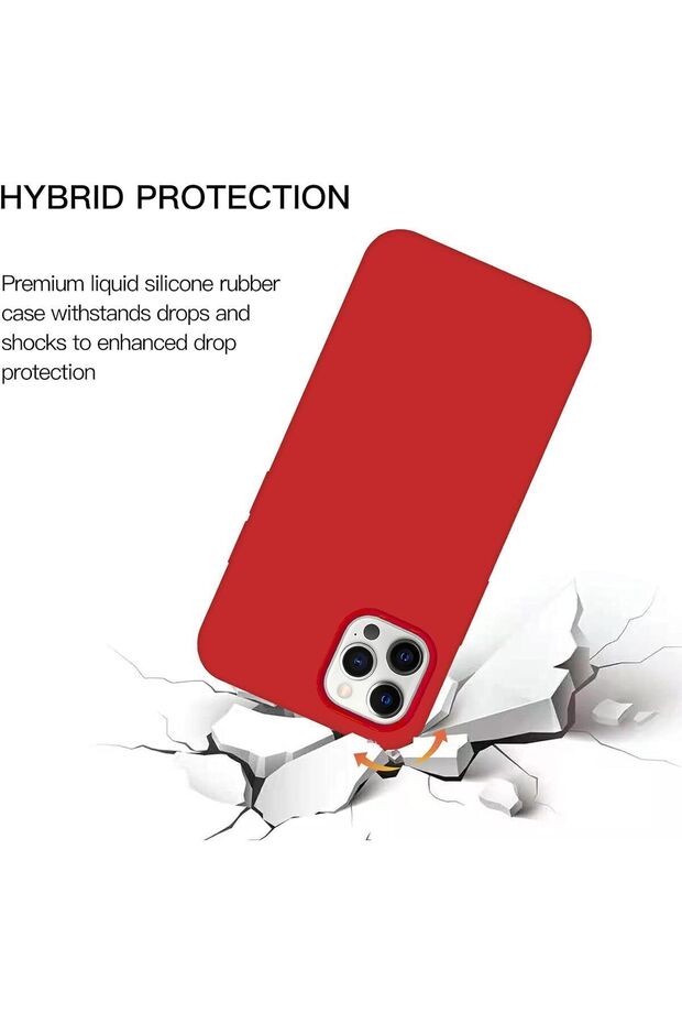 غطاء ناعم من السيليكون متوافق مع هاتف iPhone 15 PRO MAX مصنوع من الألياف الدقيقة المقاومة للخدش (أحمر) - 3