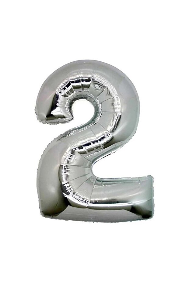 Foil Balloon Number 2 Year Silver 26 inches 66 Cm