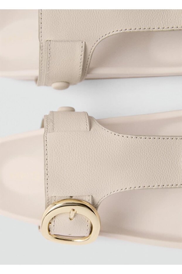 Tokalı deri sandalet - 4