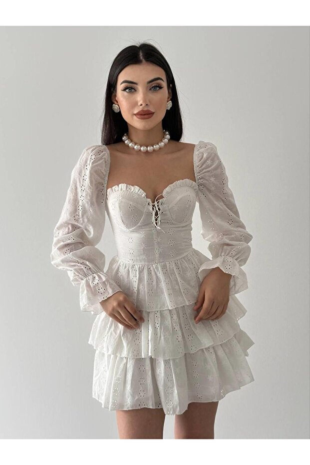 Fisto Ajda Tasarım Mini Elbise - 8