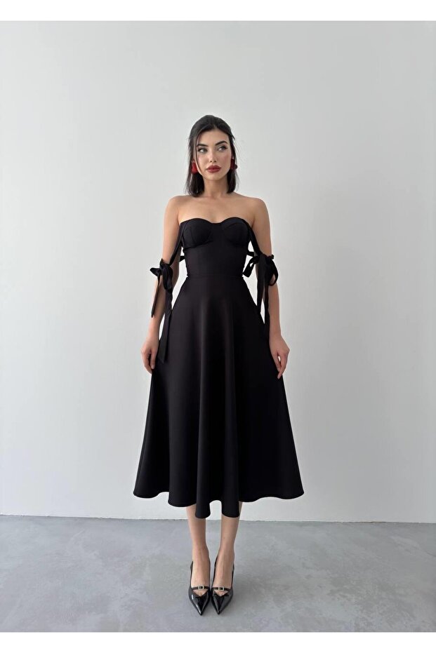 Sindirella Midi Atlas Elbise - 5