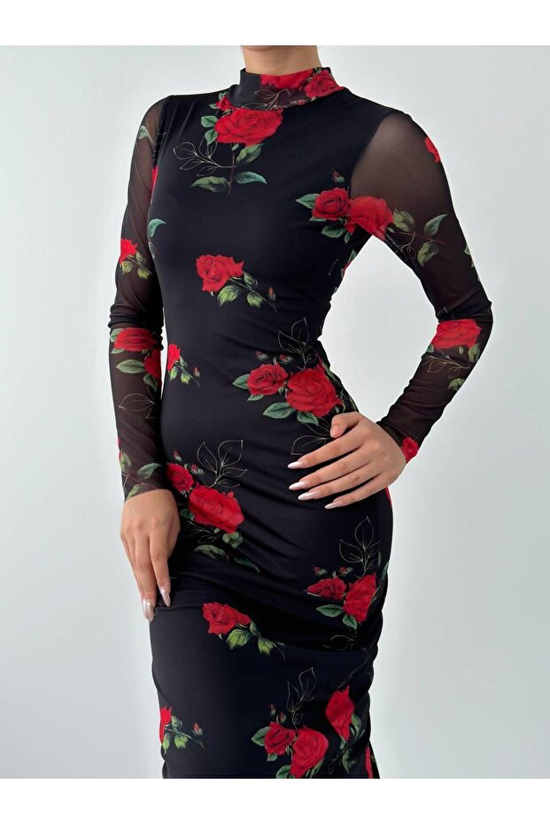 Gülüm Streç Uzun Elbise - 7