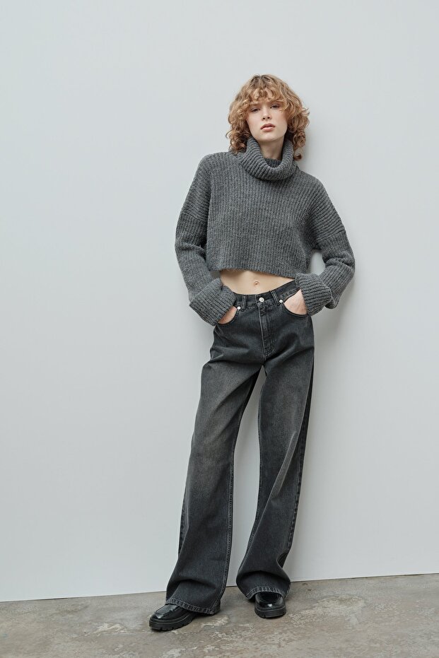 Rollkragenpullover in Grau - 3