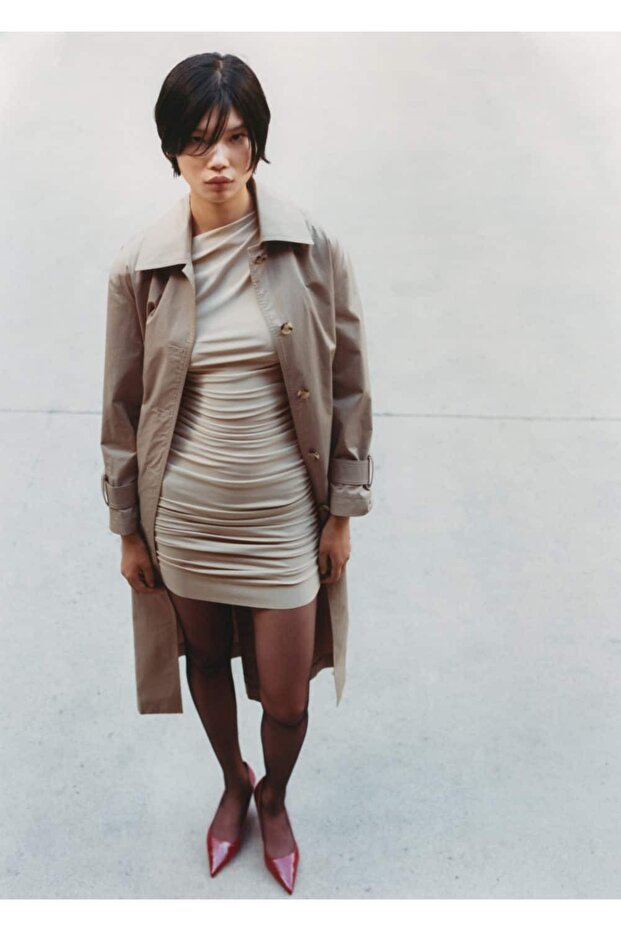 Asimetrik Pilili Elbise - 8