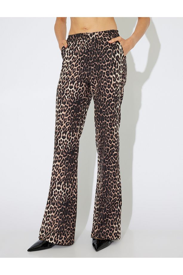 X Zeynep Bastık - Leopar Desen İspanyol Paça Pantolon - 3