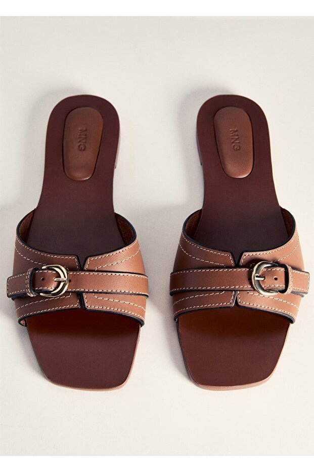 Tokalı deri sandalet - 3