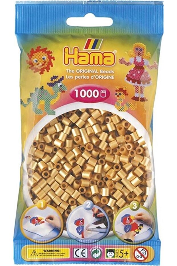خرز ميدي 1000 قطعة - ذهبي