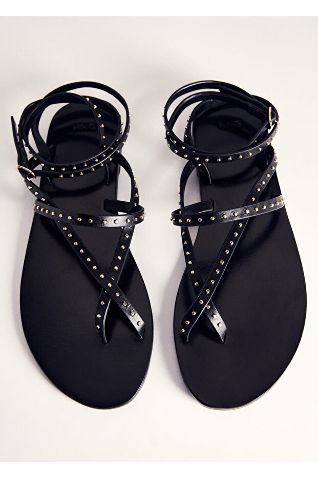 Deri bantlı sandalet - 5