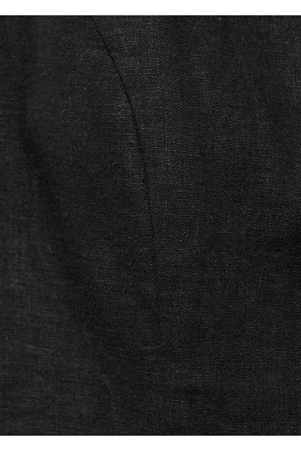 Kısa Keten Elbise - 7