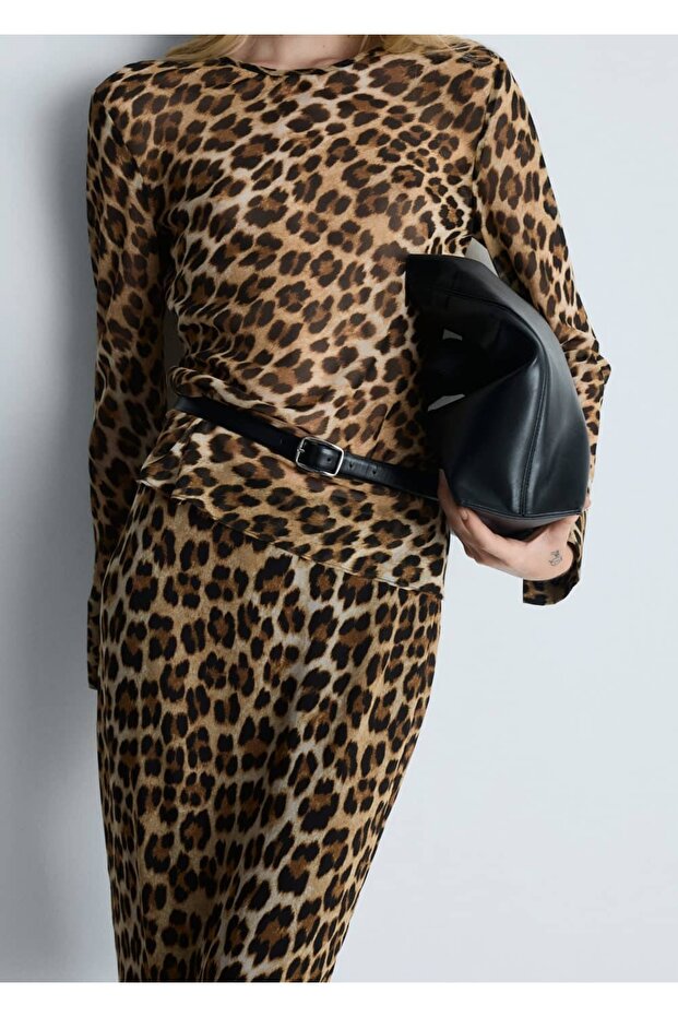 Leopar Desenli Bluz - 1
