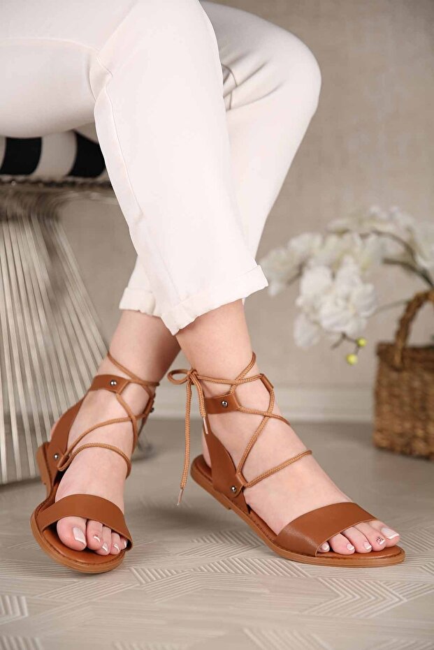 Kadın Bağlamalı Sandalet TABA - 1