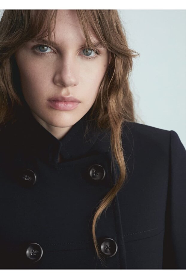 Kruvaze Cropped Ceket - 6