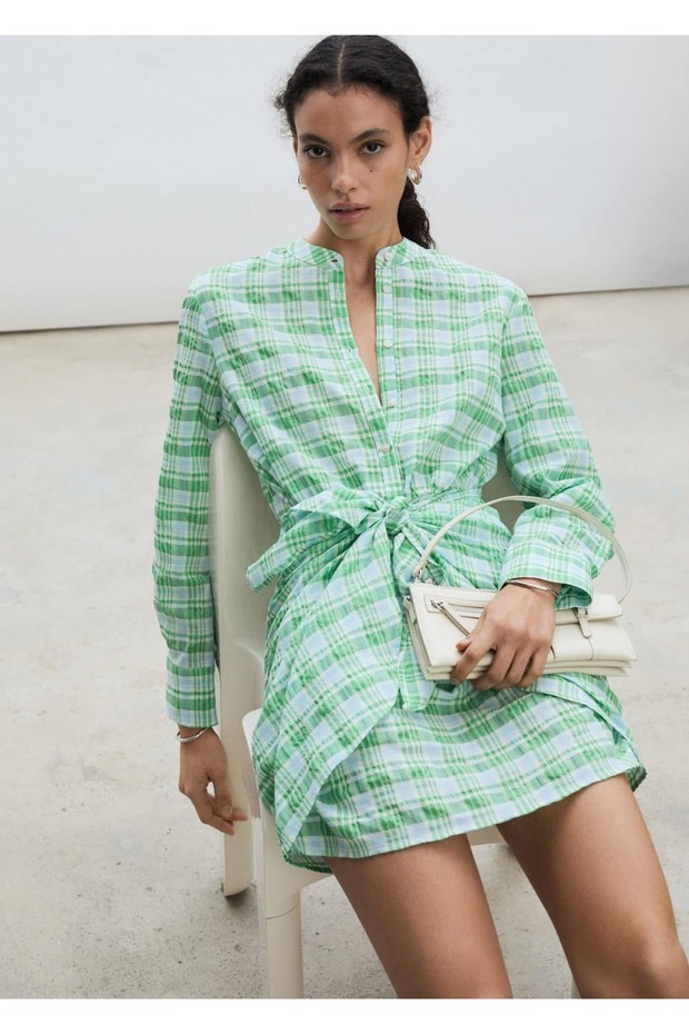 Checked bow dress - 7