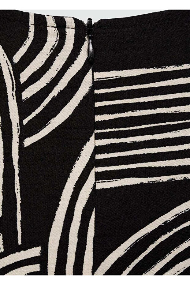 Yırtmaçlı desenli elbise - 6