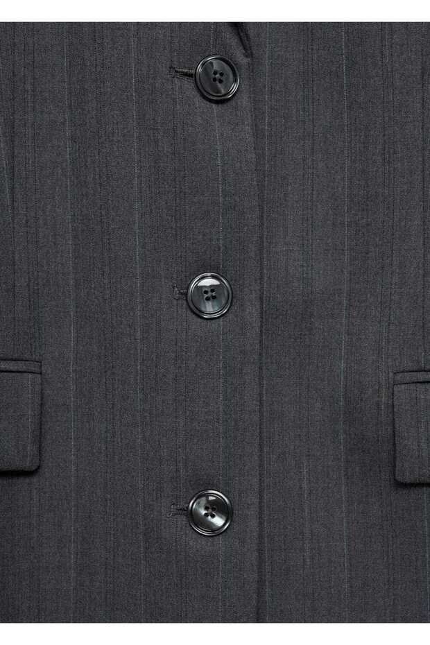 İnce Çizgili Blazer Ceket - 8