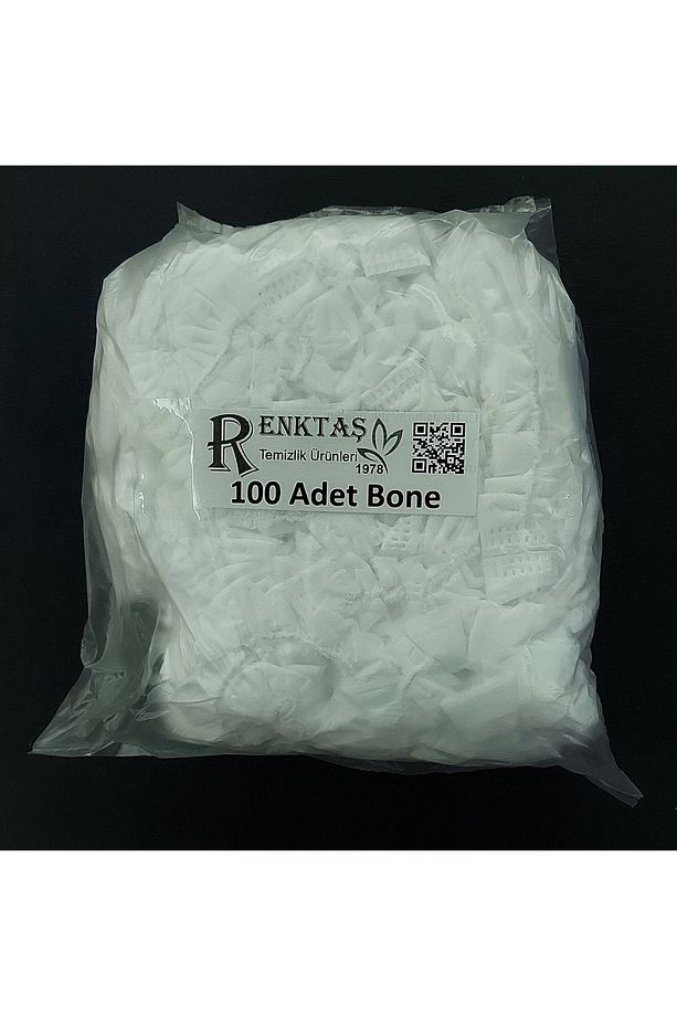 Marka 100lü Bone ( 10 Adet Kolluk Hediye ) Tela Bone Kullan At Tek Kullanımlık Saç Bonesi - 4