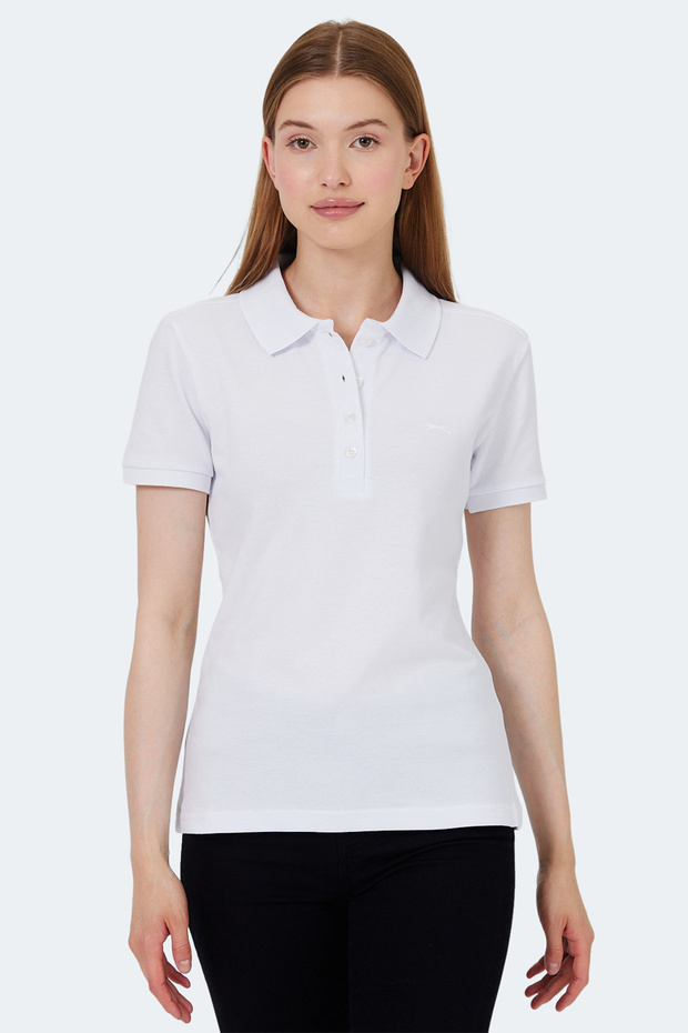Vera I Women's Polo Neck White T-Shirt