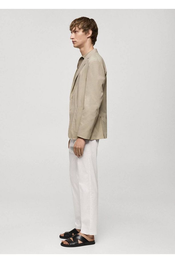 Pamuklu hafif blazer ceket - 5