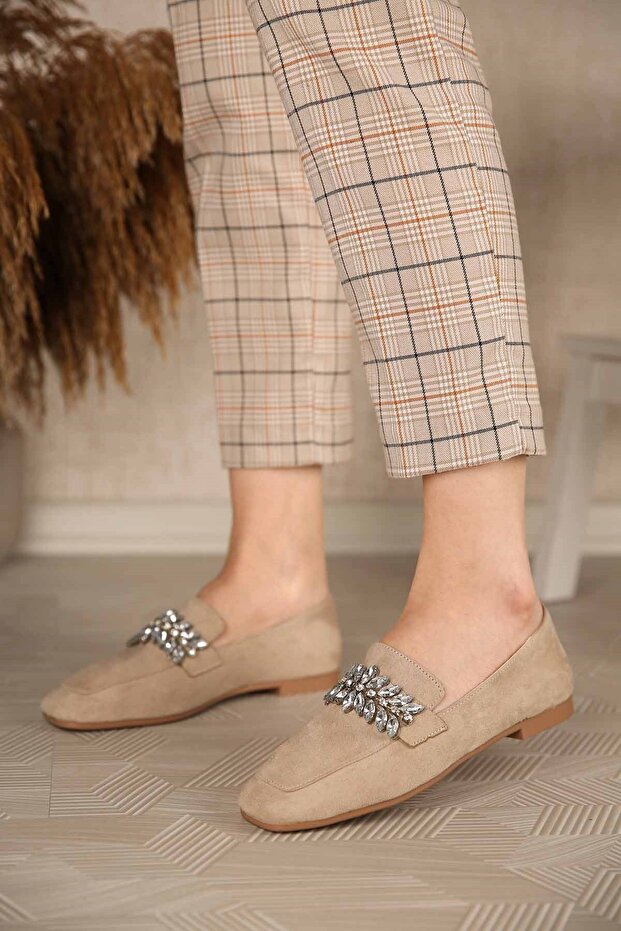 Women's Stone Ballerina Ten Suede