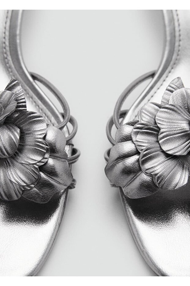 Çiçekli topuklu sandalet - 6