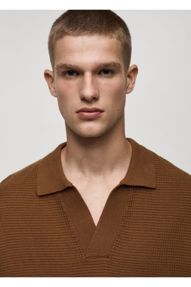 Pamuklu Orta Kalınlıkta Triko Polo Gömlek - 5