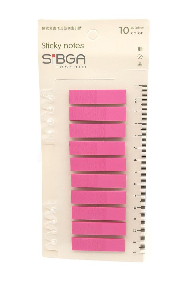Şeffaf Pembe Renk Postit Post-it Post It. Kitap Ayracı Ayraç Postit Sticker Not Kağıdı 200 Yaprak - 1